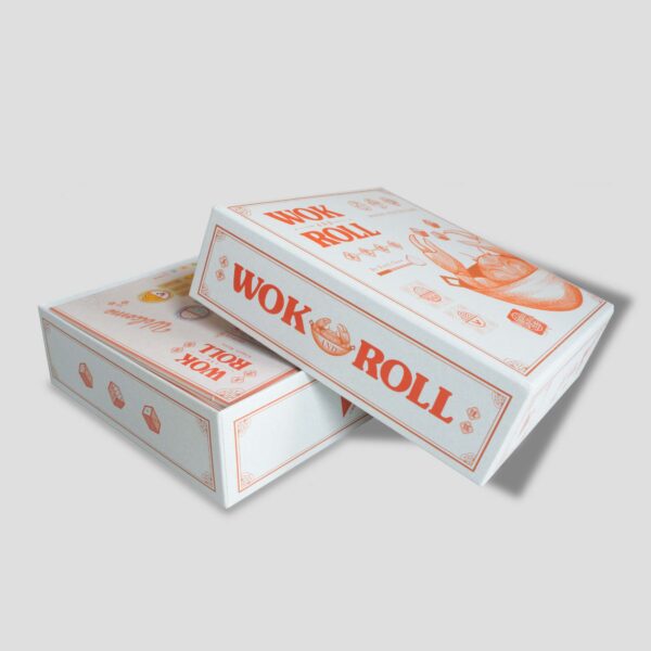 The opened Wok and Roll box, showing game components.