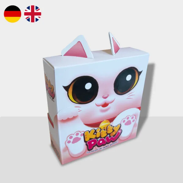 Cover of Kitty Paw board game featuring kittens and playful tiles used to create fun combinations.
