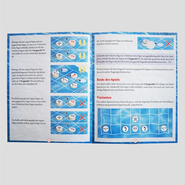 Rules booklet for Ostseeschach explaining how to play this chess variant, featuring simple yet strategic moves for Baltic sea animal pieces.