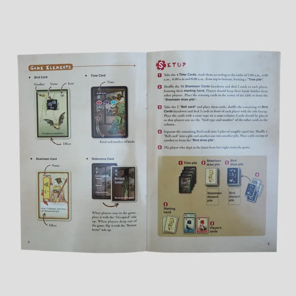 Rules booklet for Crows Overkill explaining how to move or kill birds, manage actions, and win by being the last player remaining.
