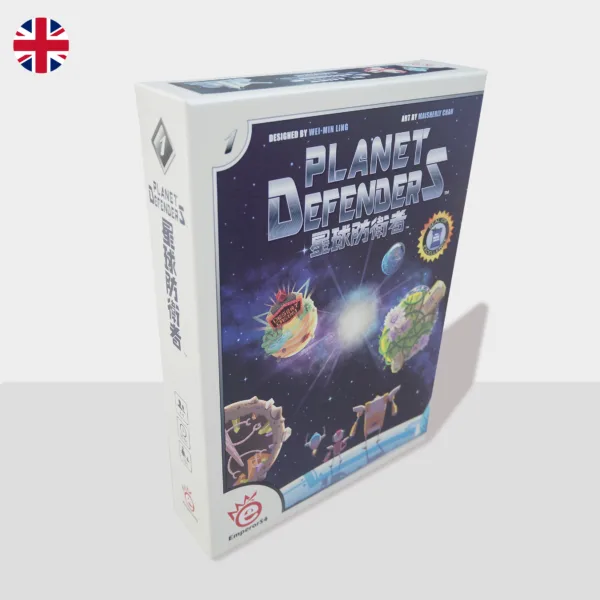 Cover image of Planet Defenders featuring futuristic robots in a galactic setting, ready to capture derelict units and protect the planets.