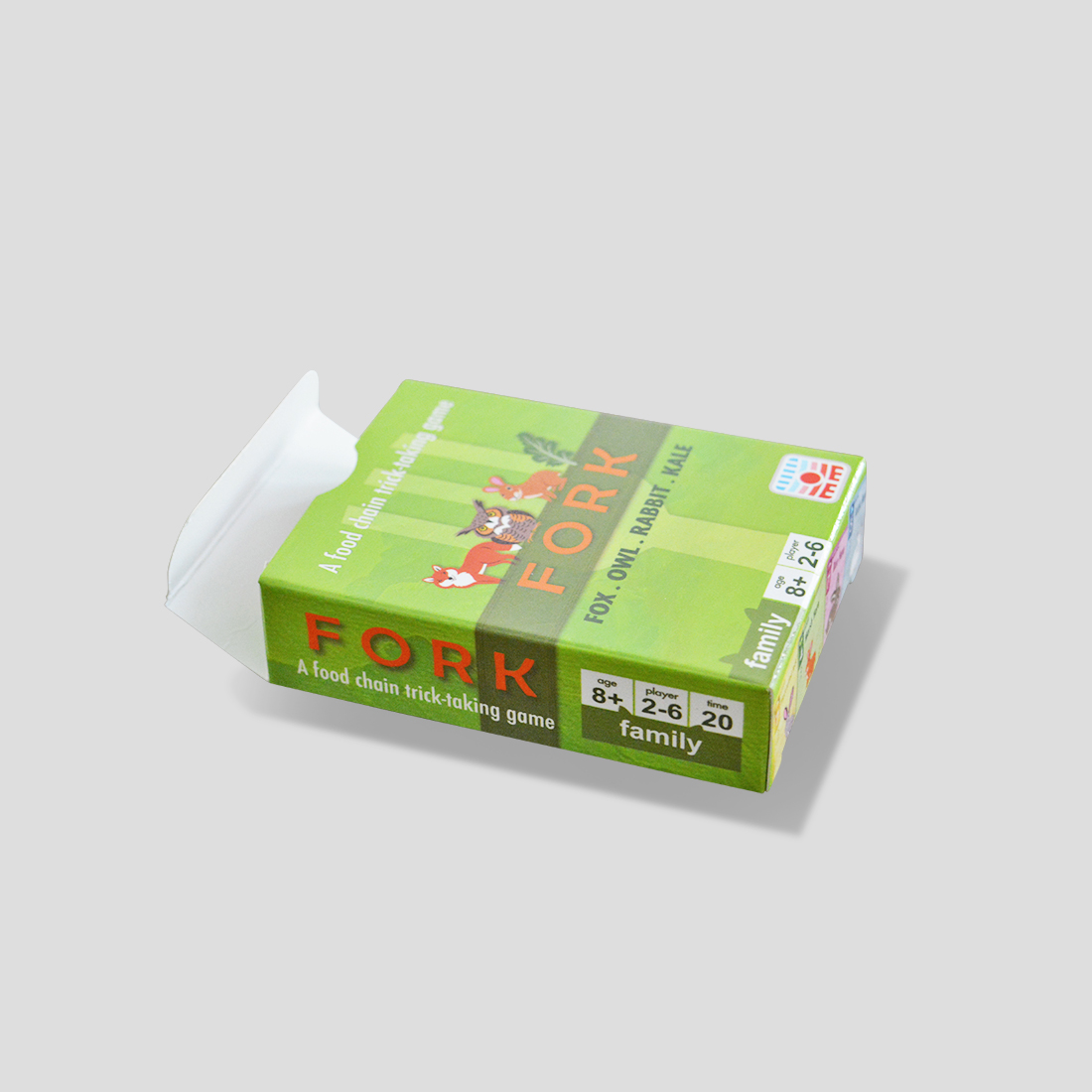 The opened FORK box showing animal and terrain cards.