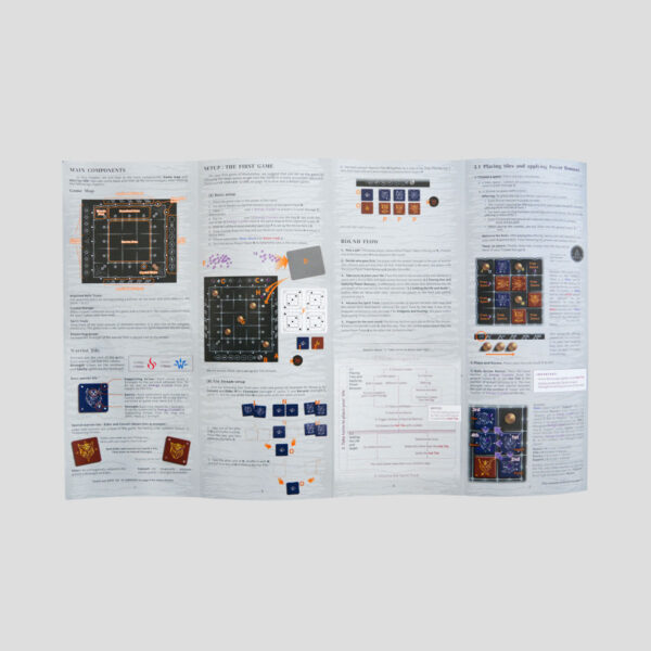 The instruction manual of Maatatahay, explaining drafting, tile placement, and scoring.